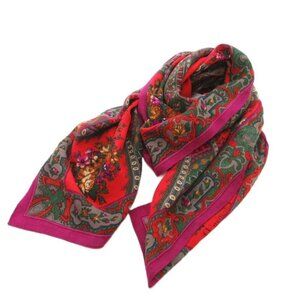 Dior Shawl Scarf Floral Logo All Over Pattern Purple